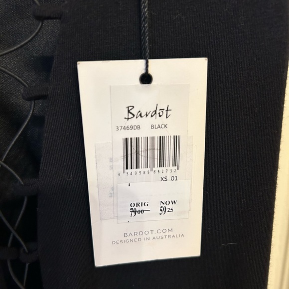 NWT Bardot Black Bodycon Dress Size XS - Picture 4 of 6